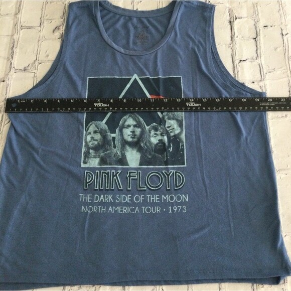 Pink Floyd Tank Top Women's Size L Blue Retro The Dark Side of The Moon Graphic - Picture 8 of 8